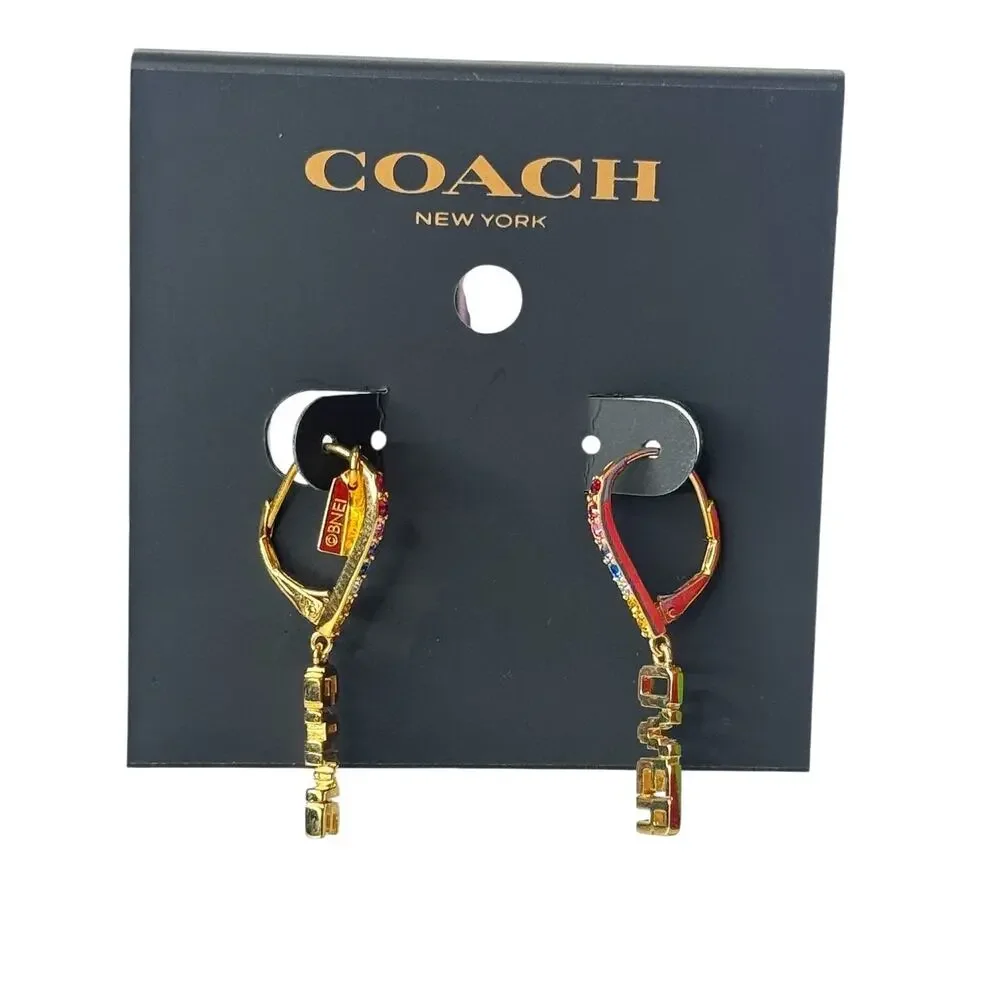Coach Pac Man Earrings Game Over Drop Multi Color - Picture 2 of 7